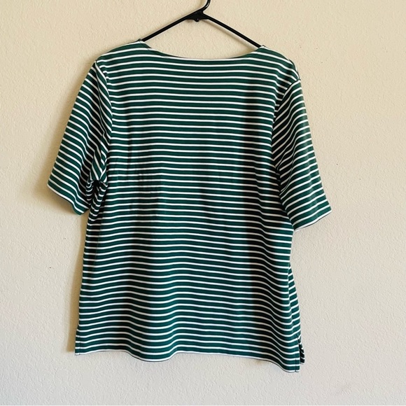 Croft&Borrow womans green peasant striped top size XL spring prairie florals - Picture 9 of 12